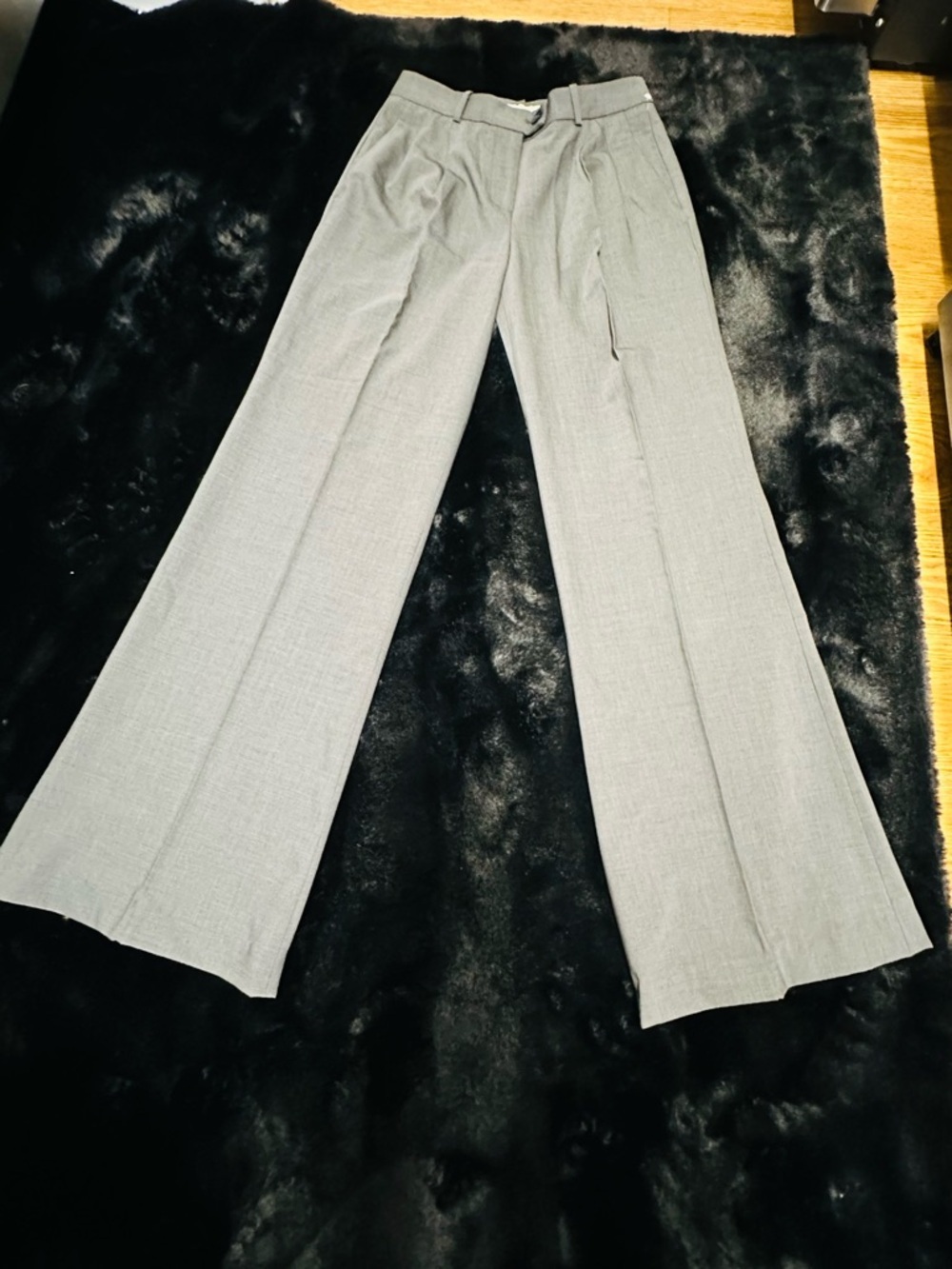 Michael Michael Kors Gray Wool Blend Wide Leg Trouser Pants Size 2